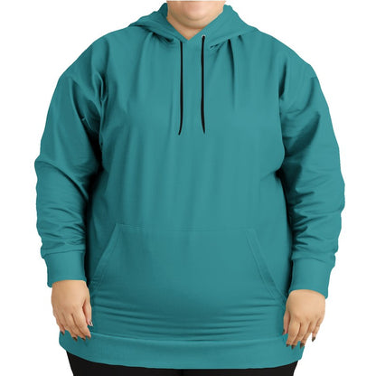 Medium-Dark Medium Cyan Hoodie PLUS (CBG1-ME-MD) - Woman Front PLUS