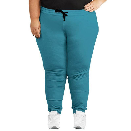 Medium-Dark Medium Cyan Joggers PLUS (BC3-ME-MD) - Woman Front PLUS