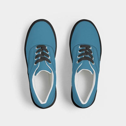 Medium-Dark Medium Cyan Men's Canvas Sneakers (BC1-ME-MD) - Top