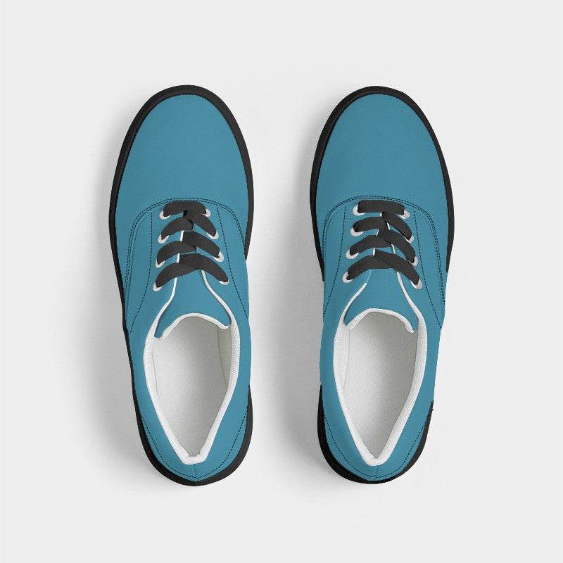 Medium-Dark Medium Cyan Men's Canvas Sneakers (BC2-ME-MD) - Top