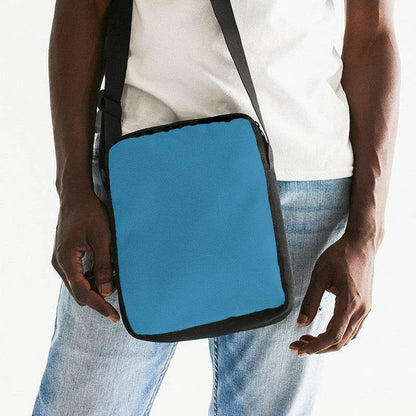 Medium-Dark Medium Cyan Messenger Pouch (BC1-ME-MD) - Man Front CloseUp
