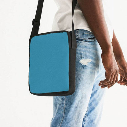Medium-Dark Medium Cyan Messenger Pouch (BC2-ME-MD) - Man Side CloseUp