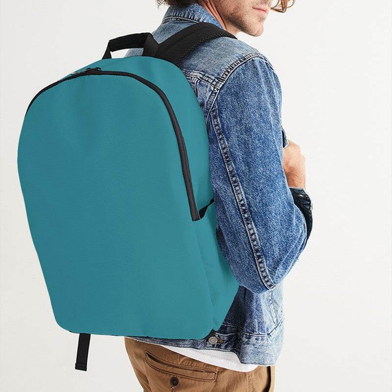 Medium-Dark Medium Cyan Waterproof Backpack (C-ME-MD) - Man CloseUp