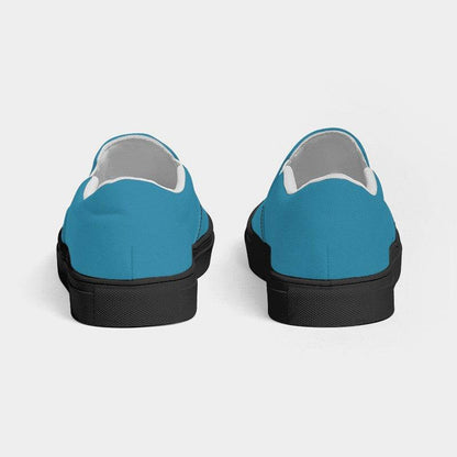 Medium-Dark Medium Cyan Women's Slip-On Canvas Sneakers (BC2-ME-MD) - Back