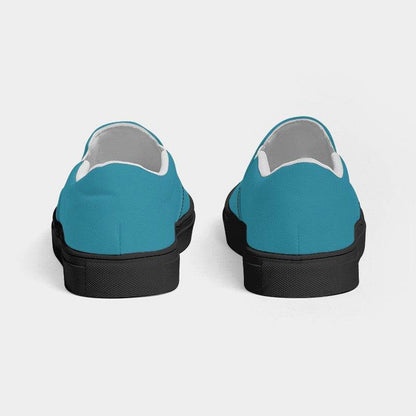 Medium-Dark Medium Cyan Women's Slip-On Canvas Sneakers (BC3-ME-MD) - Back
