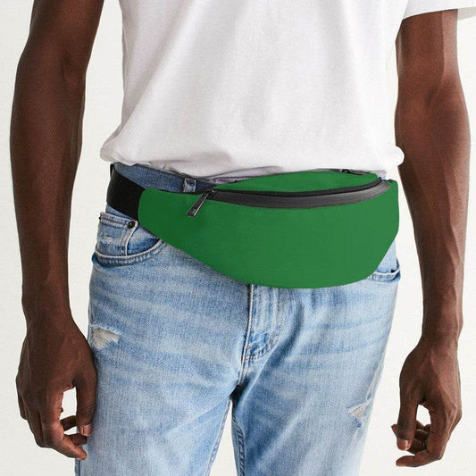 Medium-Dark Medium Green Belt Bag (G-ME-MD) - Man Front CloseUp