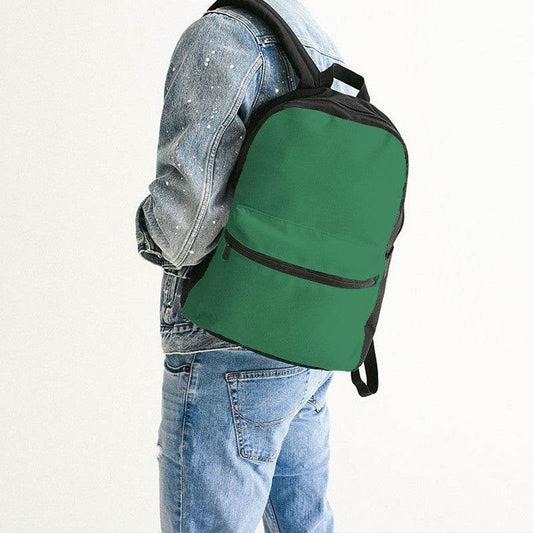 Medium-Dark Medium Green Canvas Backpack (BGG3-ME-MD) - Man Back CloseUp