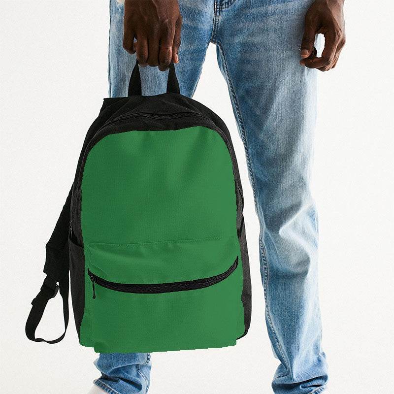Medium-Dark Medium Green Canvas Backpack (G-ME-MD) - Man Holding