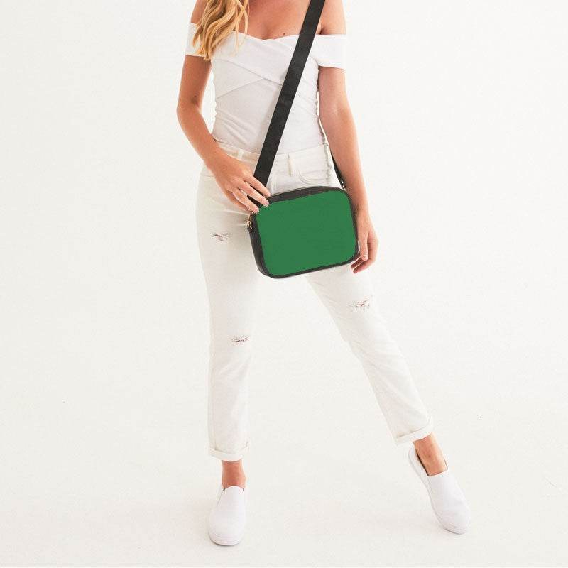 Medium-Dark Medium Green Crossbody Bag (G-ME-MD) - Woman Front