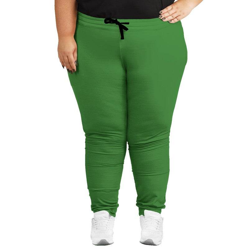 Medium-Dark Medium Green Joggers PLUS (GL1-ME-MD) - Woman Front PLUS