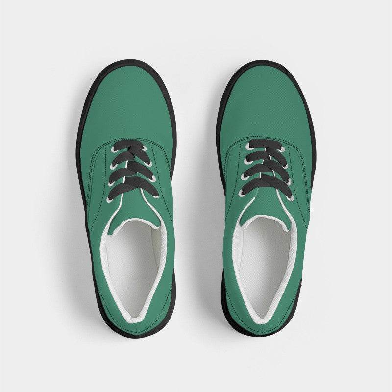 Medium-Dark Medium Green Men's Canvas Sneakers (BGG2-ME-MD) - Top