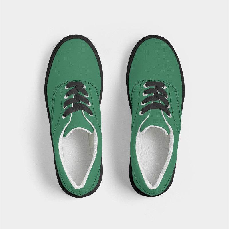 Medium-Dark Medium Green Men's Canvas Sneakers (BGG3-ME-MD) - Top