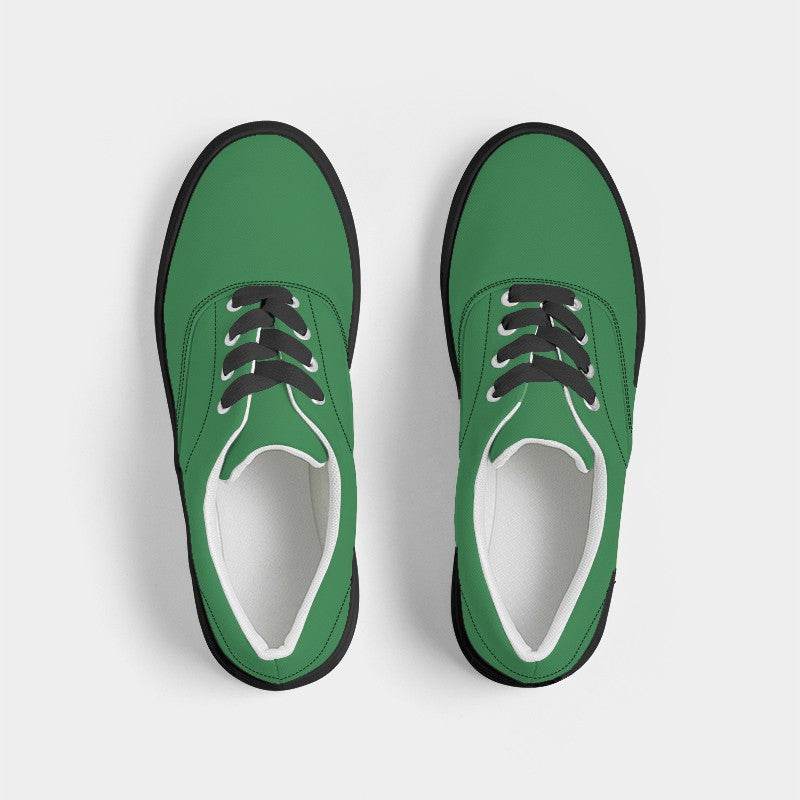 Medium-Dark Medium Green Men's Canvas Sneakers (G-ME-MD) - Top