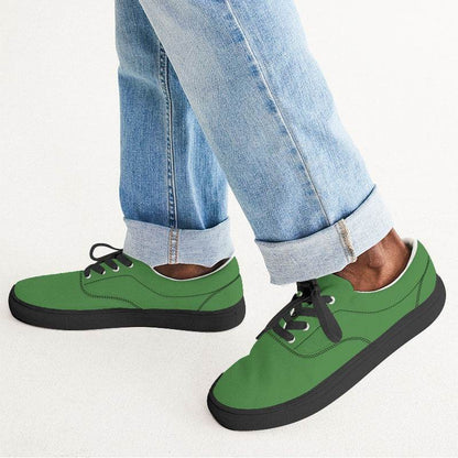 Medium-Dark Medium Green Men's Canvas Sneakers (GL1-ME-MD) - Man CloseUp