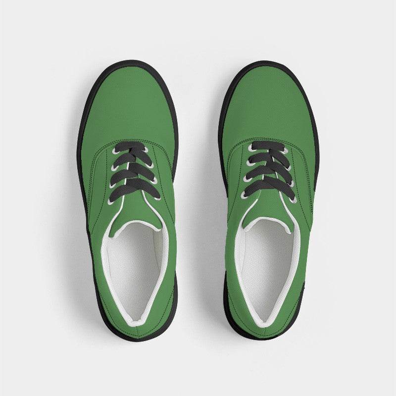 Medium-Dark Medium Green Men's Canvas Sneakers (GL1-ME-MD) - Top