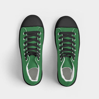 Medium-Dark Medium Green Men's High-Top Canvas Sneakers (G-ME-MD) - Top