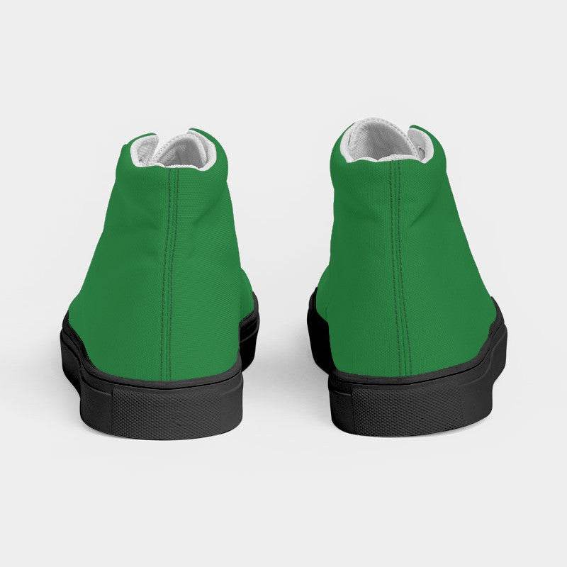 Medium-Dark Medium Green Women's High-Top Canvas Sneakers (G-ME-MD) - Back