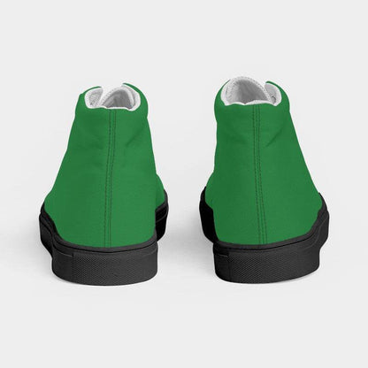 Medium-Dark Medium Green Women's High-Top Canvas Sneakers (G-ME-MD) - Back