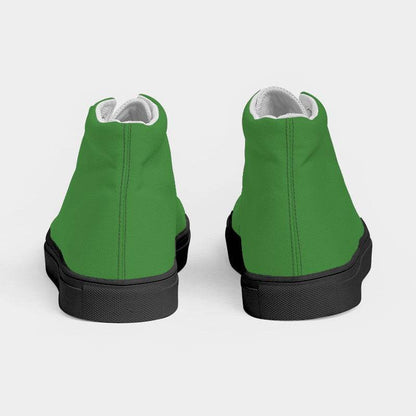 Medium-Dark Medium Green Women's High-Top Canvas Sneakers (GL1-ME-MD) - Back
