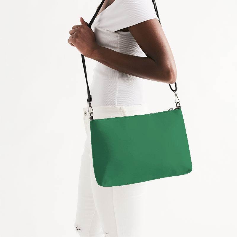 Medium-Dark Medium Green Zip Pouch (BGG3-ME-MD) - Side CloseUp