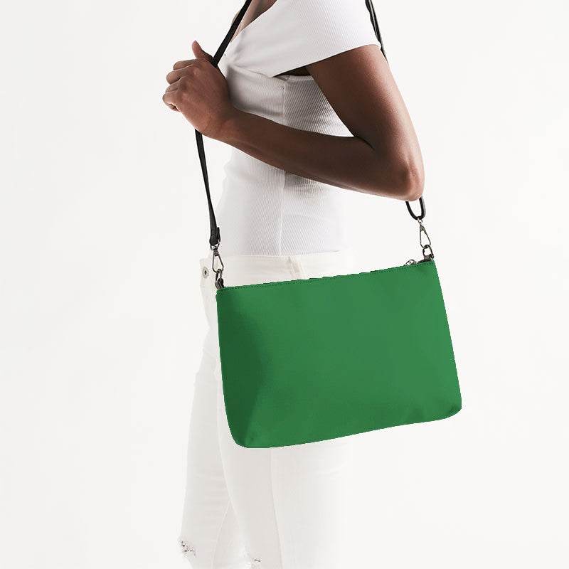 Medium-Dark Medium Green Zip Pouch (G-ME-MD) - Side CloseUp