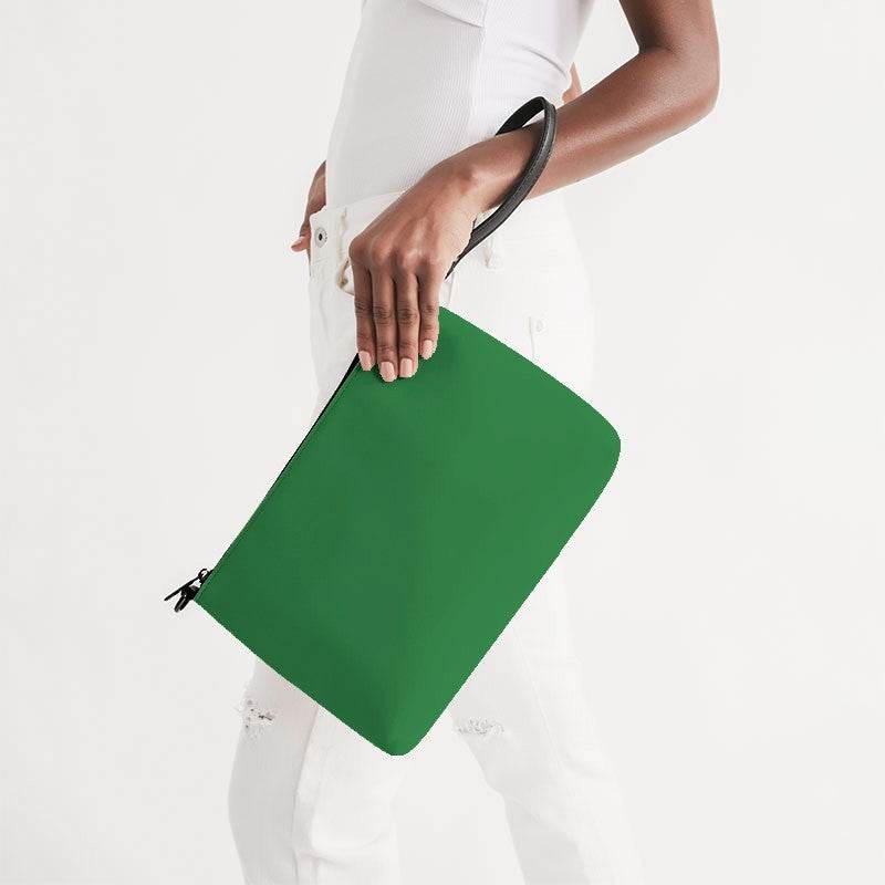 Medium-Dark Medium Green Zip Pouch (G-ME-MD) - Side Holding