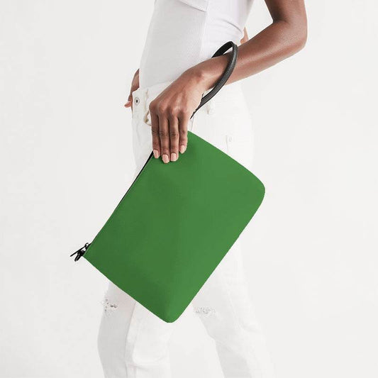 Medium-Dark Medium Green Zip Pouch (GL1-ME-MD) - Side Holding
