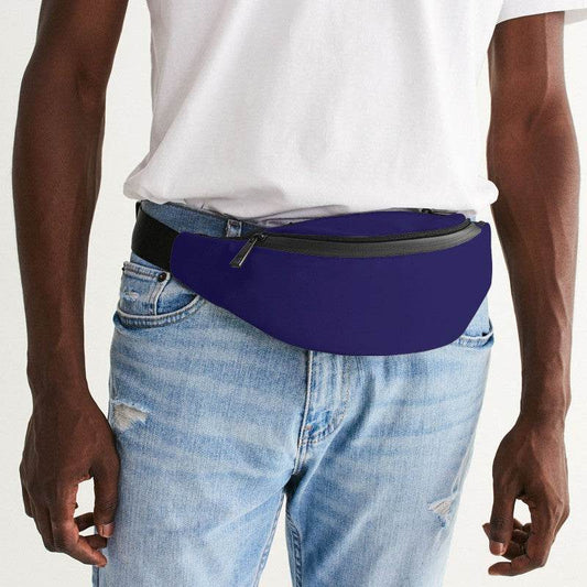 Medium-Dark Medium Indigo Belt Bag (PUI2-ME-MD) - Man Front CloseUp