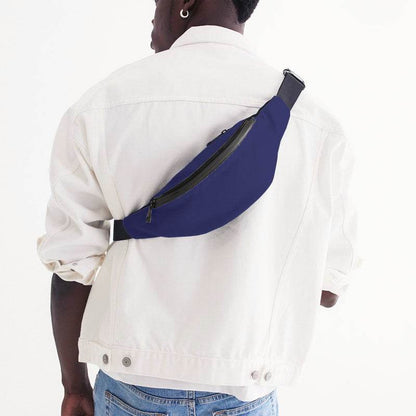 Medium-Dark Medium Indigo Belt Bag (PUI3-ME-MD) - Man Back