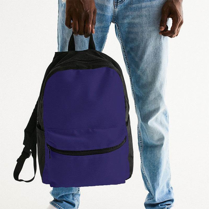 Medium-Dark Medium Indigo Canvas Backpack (PUI2-ME-MD) - Man Holding