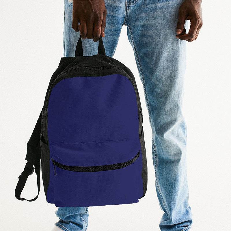 Medium-Dark Medium Indigo Canvas Backpack (PUI3-ME-MD) - Man Holding
