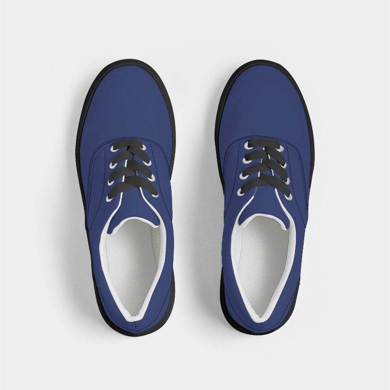 Medium-Dark Medium Indigo Men's Canvas Sneakers (I-ME-MD) - Top