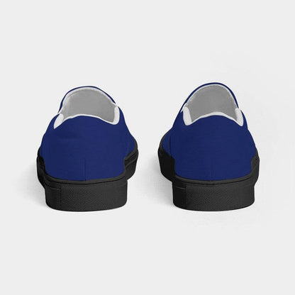 Medium-Dark Medium Indigo Women's Slip-On Canvas Sneakers (I-ME-MD) - Back