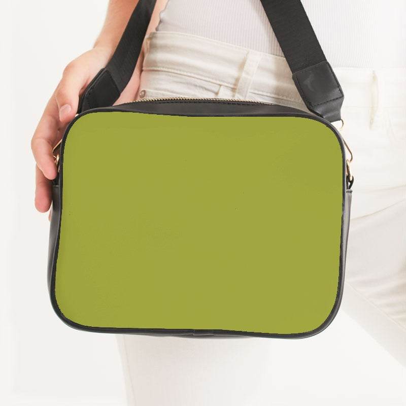 Medium-Dark Medium Lime Crossbody Bag (LY1-ME-MD) - Woman Front CloseUp