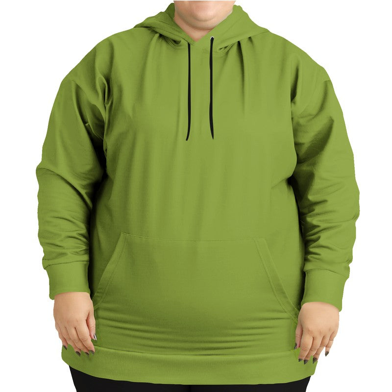 Medium-Dark Medium Lime Hoodie PLUS (L-ME-MD) - Woman Front PLUS