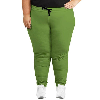 Medium-Dark Medium Lime Joggers PLUS (GL3-ME-MD) - Woman Front PLUS
