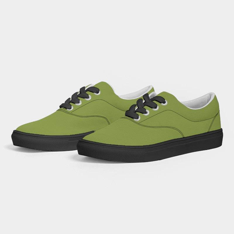 Medium-Dark Medium Lime Men's Canvas Sneakers (L-ME-MD) - Side 3