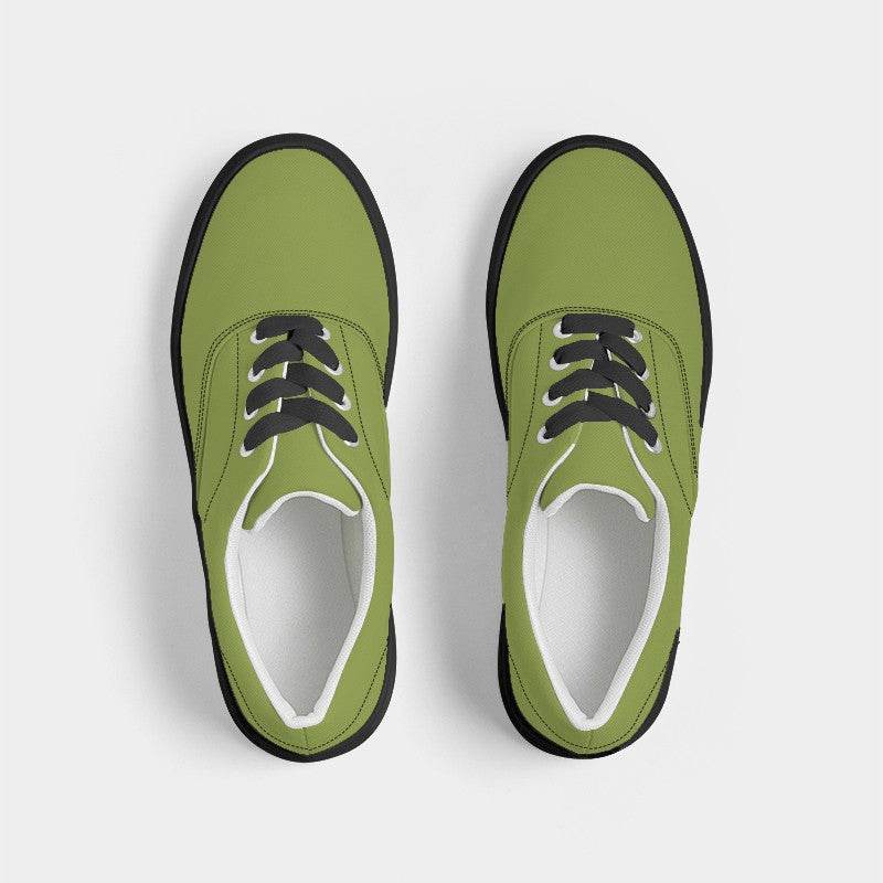 Medium-Dark Medium Lime Men's Canvas Sneakers (L-ME-MD) - Top