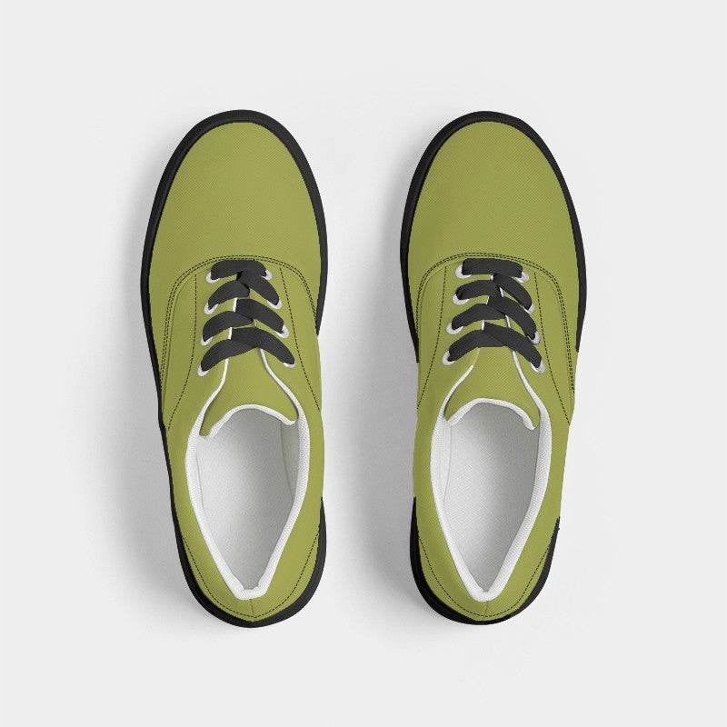 Medium-Dark Medium Lime Men's Canvas Sneakers (LY1-ME-MD) - Top