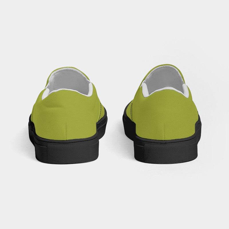 Medium-Dark Medium Lime Men's Slip-On Canvas Sneakers (LY1-ME-MD) - Back