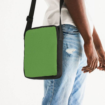 Medium-Dark Medium Lime Messenger Pouch (GL2-ME-MD) - Man Side CloseUp