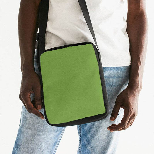 Medium-Dark Medium Lime Messenger Pouch (GL3-ME-MD) - Man Front CloseUp