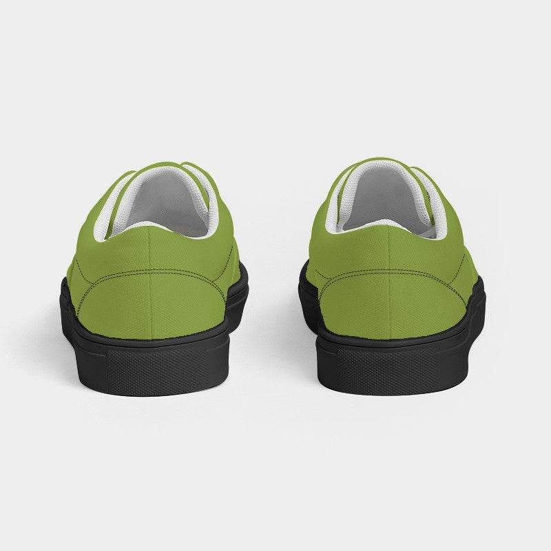 Medium-Dark Medium Lime Women's Canvas Sneakers (L-ME-MD) - Back