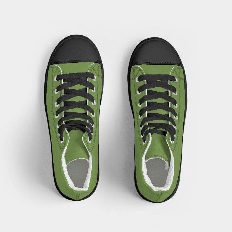 Medium-Dark Medium Lime Women's High-Top Canvas Sneakers (GL3-ME-MD) - Top