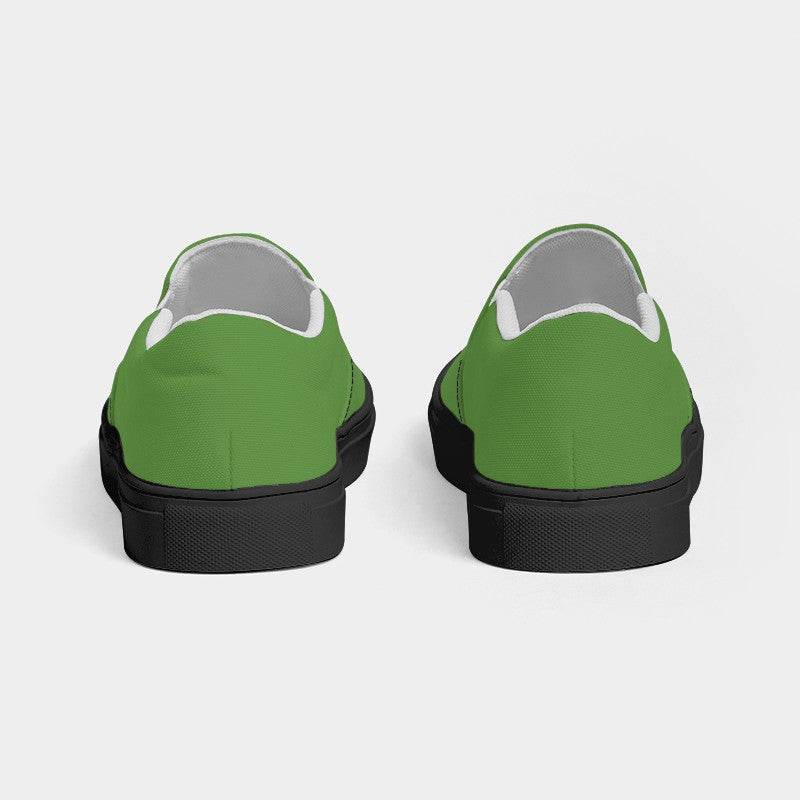Medium-Dark Medium Lime Women's Slip-On Canvas Sneakers (GL2-ME-MD) - Back