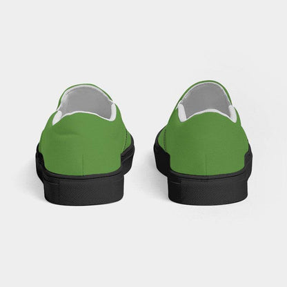 Medium-Dark Medium Lime Women's Slip-On Canvas Sneakers (GL2-ME-MD) - Back