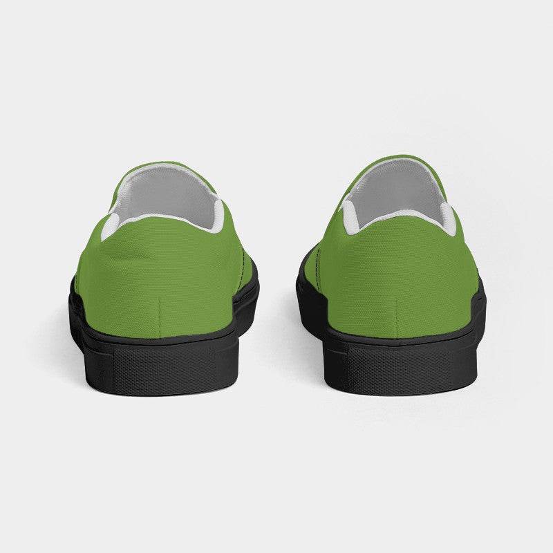 Medium-Dark Medium Lime Women's Slip-On Canvas Sneakers (GL3-ME-MD) - Back