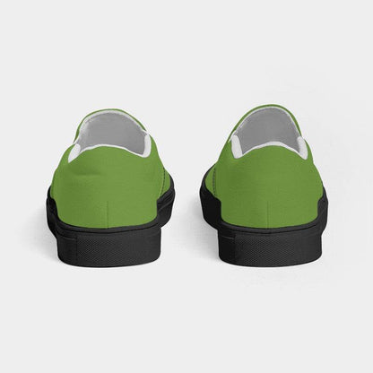Medium-Dark Medium Lime Women's Slip-On Canvas Sneakers (GL3-ME-MD) - Back