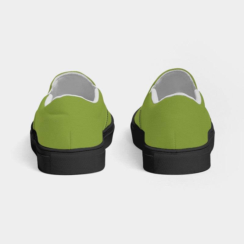 Medium-Dark Medium Lime Women's Slip-On Canvas Sneakers (L-ME-MD) - Back
