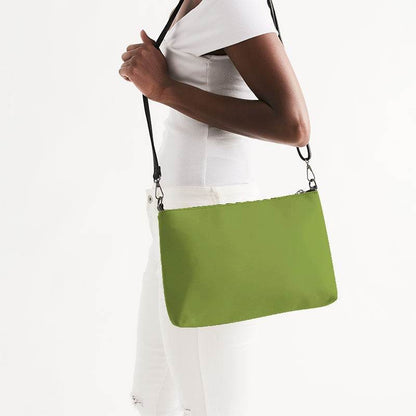 Medium-Dark Medium Lime Zip Pouch (L-ME-MD) - Side CloseUp